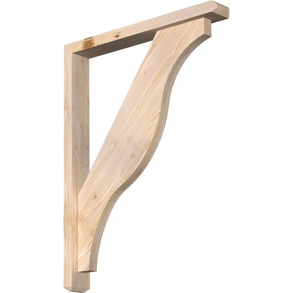 Ekena Millwork Funston Craftsman Smooth Bracket w/ Offset Brace, Douglas Fir, 3 1/2"W x 26"D x 34"H BKT0402X26X34FST04SDF - main